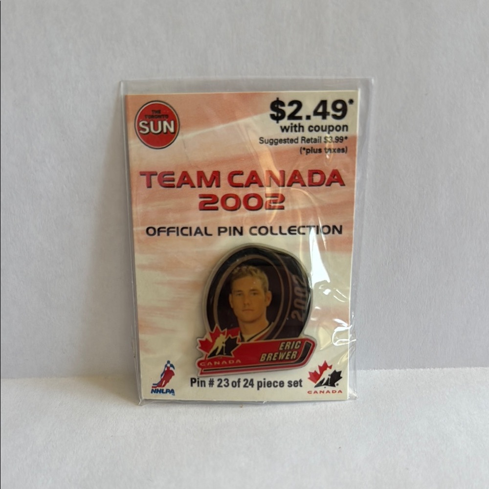 Eric Brewer 2002 Team Canada Collectors Pin / Pin #23